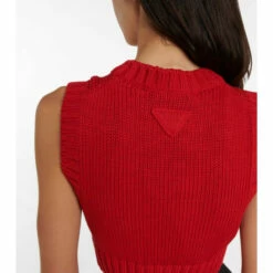 Prada Cropped Cable-knit Cotton Vest -Cheap Prada Store unnamed file 2418