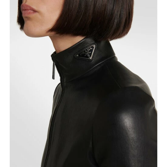 Prada Cropped Leather Jacket 6 Prada Cropped Leather Jacket - Image 4