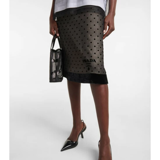 Prada Polka-dot Devoré Midi Skirt 5 Prada Polka-dot Devoré Midi Skirt - Image 3