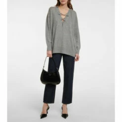 Prada Lace-detail Cashmere Sweater