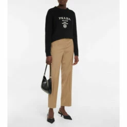 Prada High-rise Virgin Wool Slim Pants