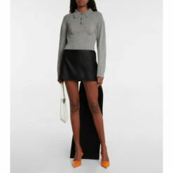Prada Silk Satin Miniskirt With Train