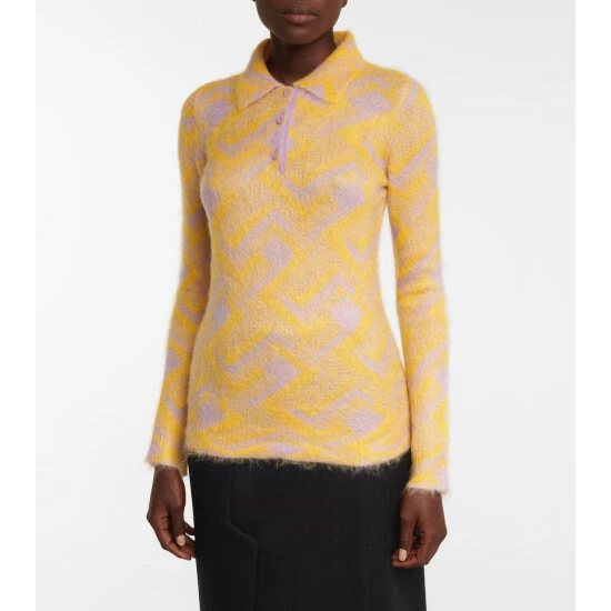 Prada Mohair-blend Polo Sweater 5 Prada Mohair-blend Polo Sweater - Image 3