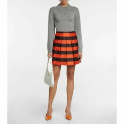 Prada Striped Silk-blend Miniskirt