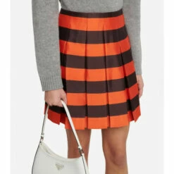 Prada Striped Silk-blend Miniskirt -Cheap Prada Store unnamed file 2624