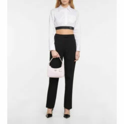 Prada Logo Cotton-blend Crop Shirt