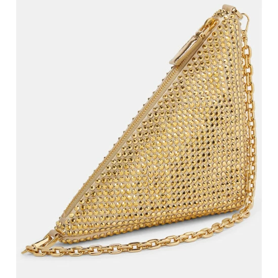 Prada Triangle Mini Embellished Satin Shoulder Bag 5 Prada Triangle Mini Embellished Satin Shoulder Bag - Image 3