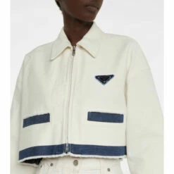 Prada Logo Cropped Denim Jacket -Cheap Prada Store unnamed file 2655