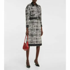 Prada Tweed Midi Skirt