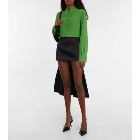 Prada Silk Satin Hybrid Miniskirt 3 Prada Silk Satin Hybrid Miniskirt