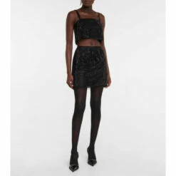 Prada Crystal-embellished Tulle Miniskirt