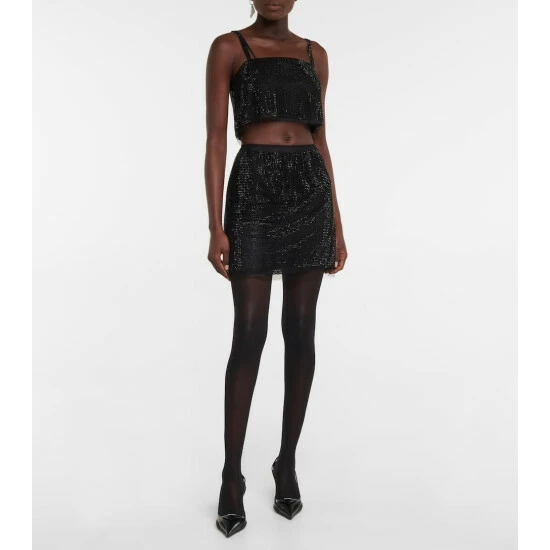 Prada Crystal-embellished Tulle Miniskirt 3 Prada Crystal-embellished Tulle Miniskirt