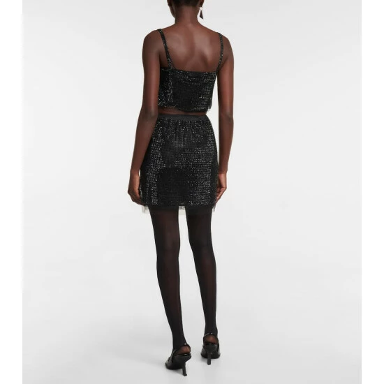 Prada Crystal-embellished Tulle Miniskirt 4 Prada Crystal-embellished Tulle Miniskirt - Image 2