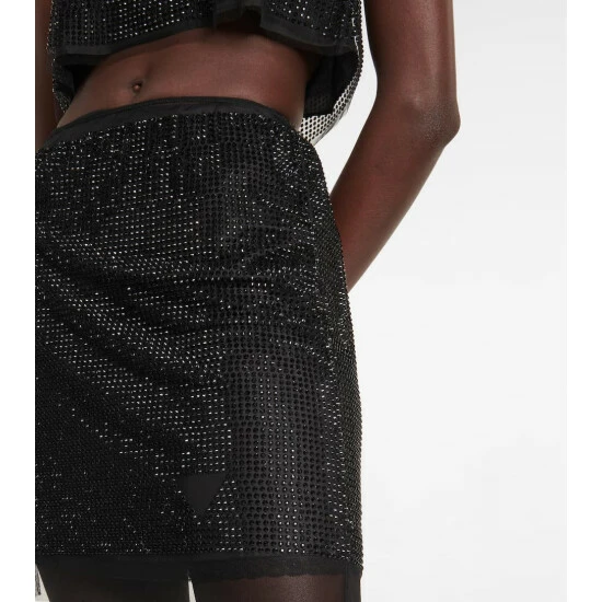 Prada Crystal-embellished Tulle Miniskirt 5 Prada Crystal-embellished Tulle Miniskirt - Image 3