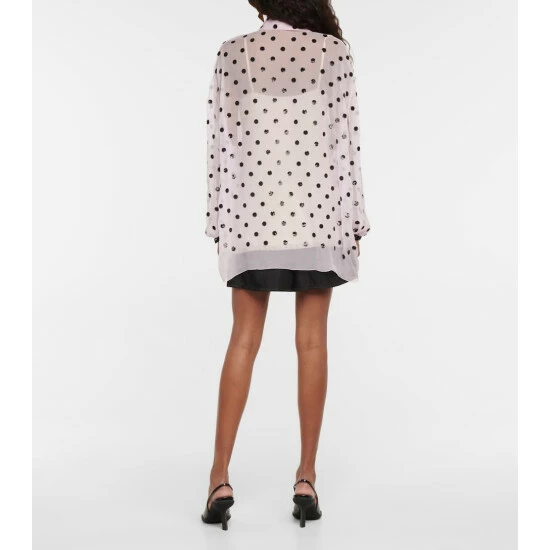 Prada Embroidered Sheer Silk Chiffon Shirt 4 Prada Embroidered Sheer Silk Chiffon Shirt - Image 2