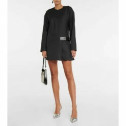 Prada Buckled Wool Crêpe Minidress