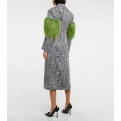 Prada Shearling-trimmed Tweed Coat -Cheap Prada Store unnamed file 2853