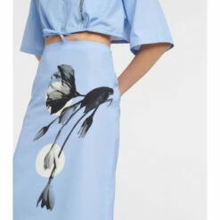 Prada Floral High-rise Cotton Midi Skirt -Cheap Prada Store unnamed file 2908