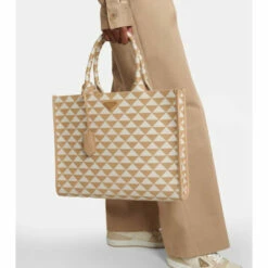 Prada Symbole Leather-trimmed Tote Bag