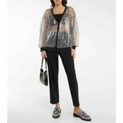 Prada Crystal-embellished Satin Slippers