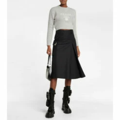 Prada Virgin Wool And Cashmere Cropped Sweater