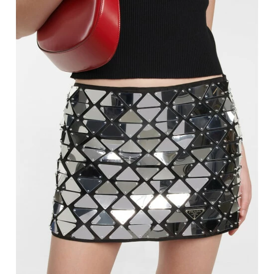 Prada Embellished Silk Miniskirt 5 Prada Embellished Silk Miniskirt - Image 3