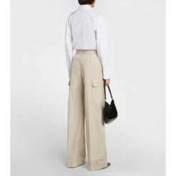 Prada High-rise Wide-leg Cotton-blend Cargo Pants -Cheap Prada Store unnamed file 300