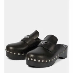 Prada Stud-embellished Leather Mules -Cheap Prada Store unnamed file 3020