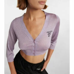 Prada Metallic Cropped Cardigan -Cheap Prada Store unnamed file 3028