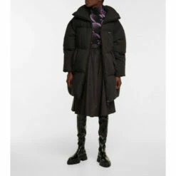 Prada Funnel-neck Down And Cotton Coat