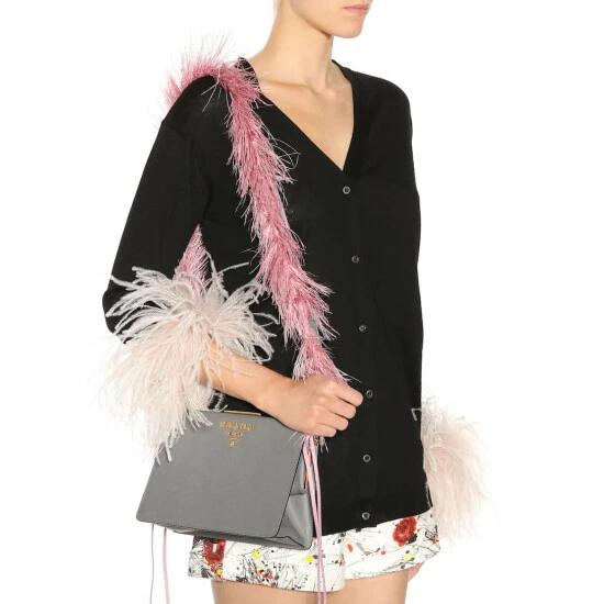 Prada Feather-trimmed Shoulder Strap 4 Prada Feather-trimmed Shoulder Strap - Image 2