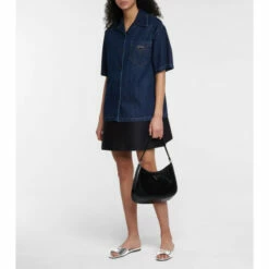 Prada Metallic Leather Slides