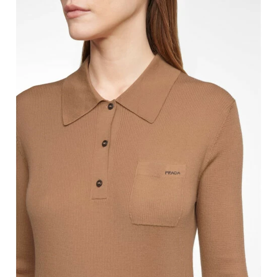 Prada Stretch Cashmere-blend Polo Shirt 6 Prada Stretch Cashmere-blend Polo Shirt - Image 4