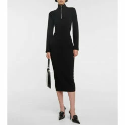 Prada Wool-blend Turtleneck Midi Dress