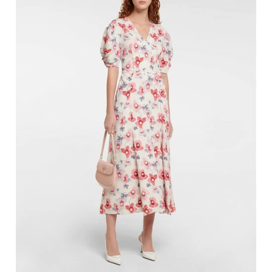 Prada Floral Satin Midi Dress 3 Prada Floral Satin Midi Dress
