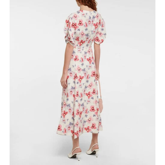 Prada Floral Satin Midi Dress 4 Prada Floral Satin Midi Dress - Image 2