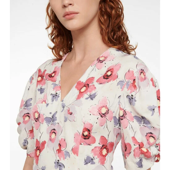 Prada Floral Satin Midi Dress 5 Prada Floral Satin Midi Dress - Image 3