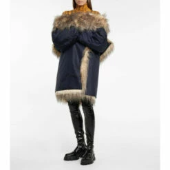 Prada Re-Nylon Faux Fur-trimmed Coat