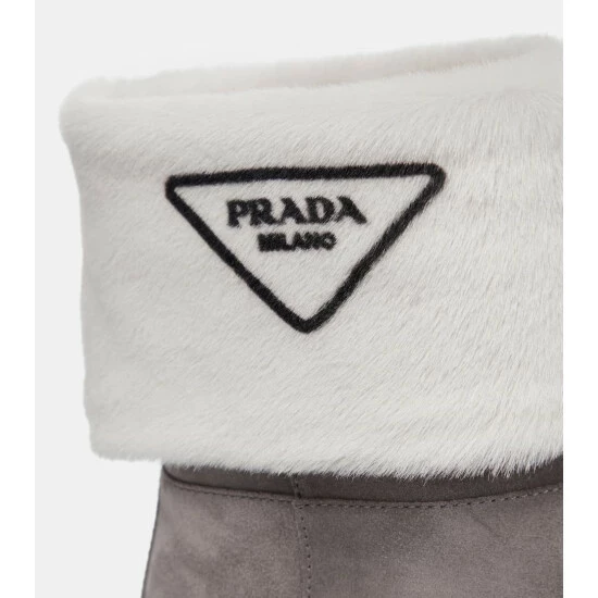Prada Shearling And Leather Ankle Boots 7 Prada Shearling And Leather Ankle Boots - Image 5