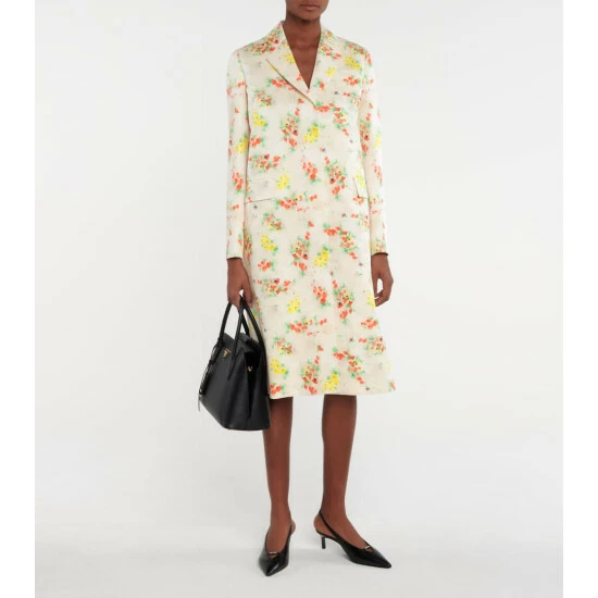 Prada Floral Wool And Silk Coat 3 Prada Floral Wool And Silk Coat