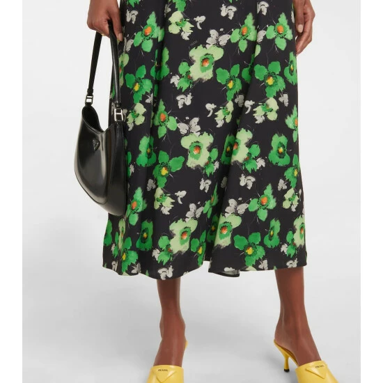 Prada Floral Satin Midi Dress 7 Prada Floral Satin Midi Dress - Image 5