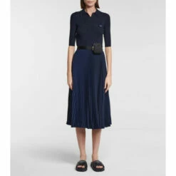 Prada Logo Leather Slides