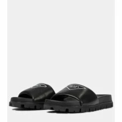 Prada Logo Leather Slides -Cheap Prada Store unnamed file 3641