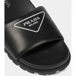Prada Logo Leather Slides -Cheap Prada Store unnamed file 3642