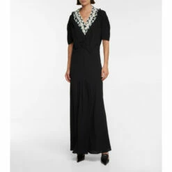 Prada Sablé And Jacquard Gown