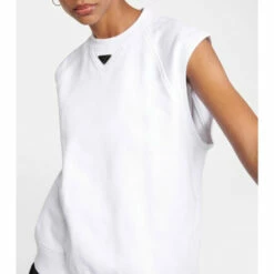 Prada Logo Cotton Jersey Top -Cheap Prada Store unnamed file 37