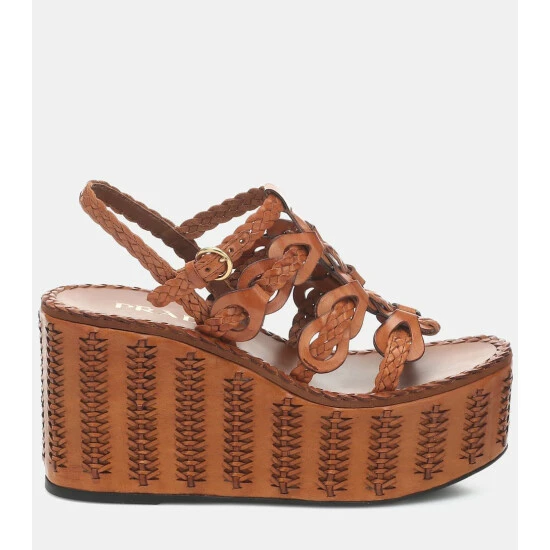 Prada Woven Leather Platform Sandals 6 Prada Woven Leather Platform Sandals - Image 4