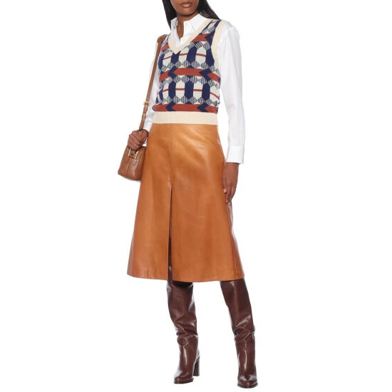 Prada Leather Midi Skirt 3 Prada Leather Midi Skirt