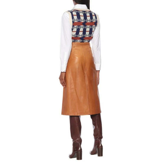 Prada Leather Midi Skirt 4 Prada Leather Midi Skirt - Image 2