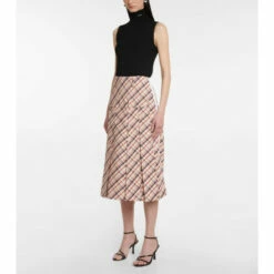 Prada Checked Virgin Wool Midi Skirt -Cheap Prada Store unnamed file 4010